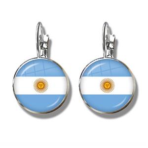 Argentina Flag Clip Earrings