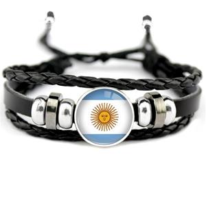 Argentina flag Leather Bracelets