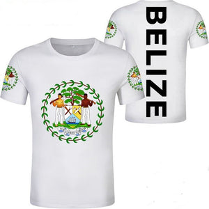 Belize Coat of Arm with Belize on the back White T-Shirt