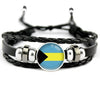 Bahamas Flag Leather Bracelets