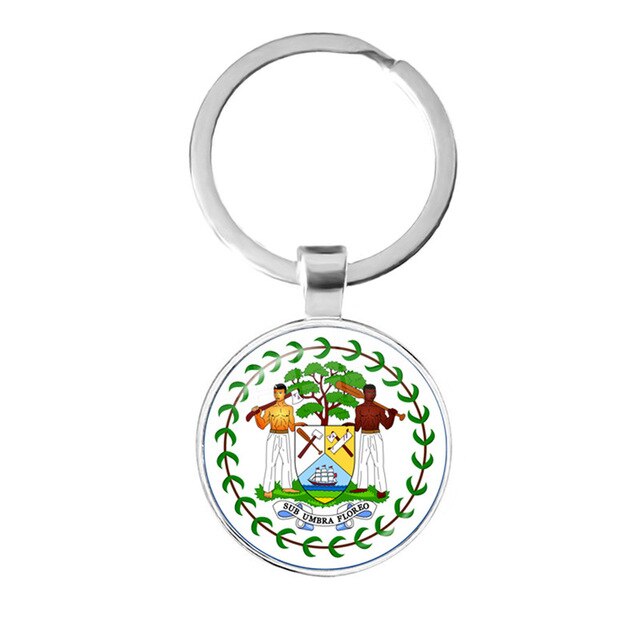 Belize Flag Coat of Arm Keyring