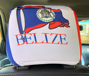 Belize Flag Headrest Cover