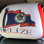 Belize Flag Headrest Cover