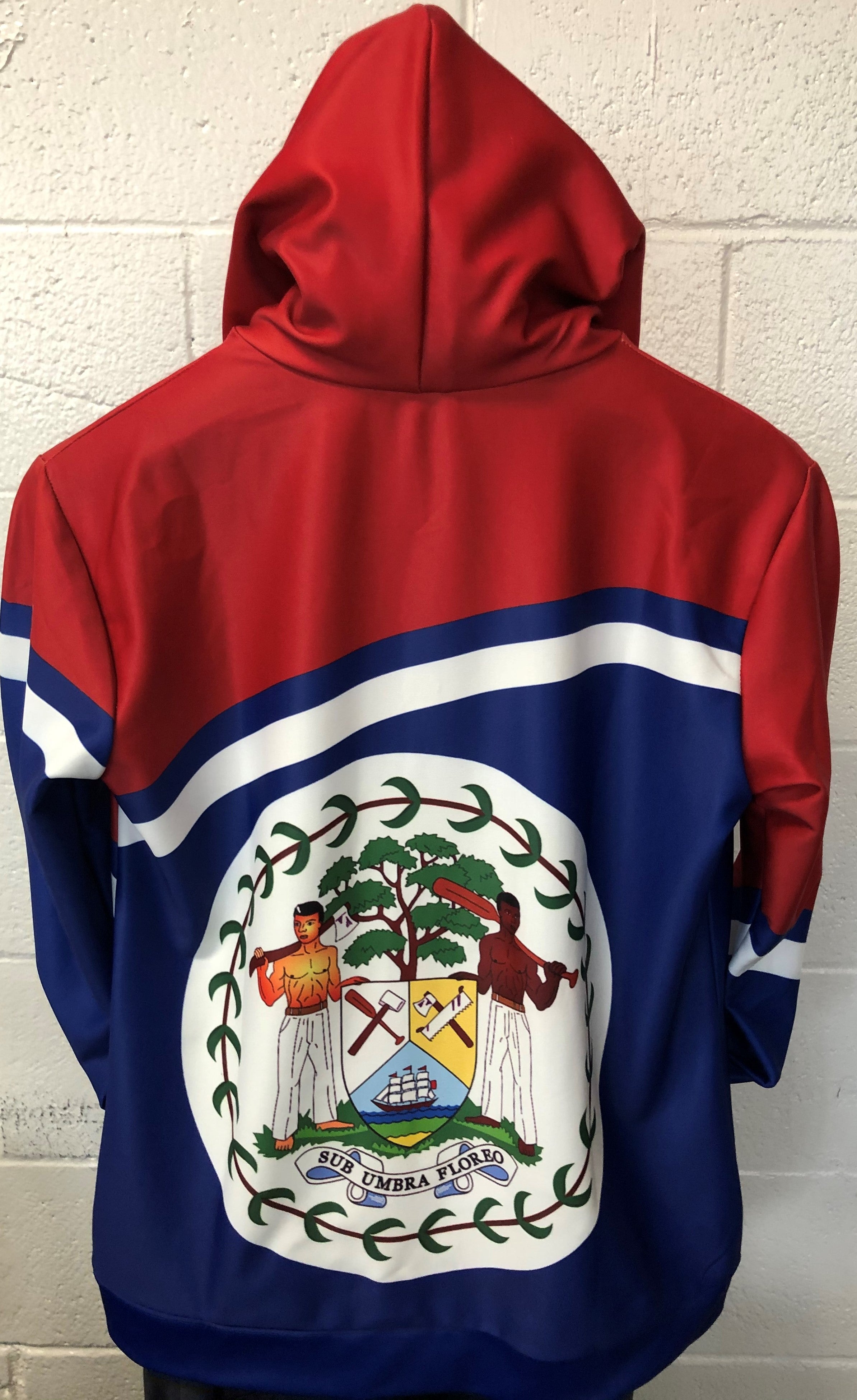 Belize Flag Jersey Hooded Jackets