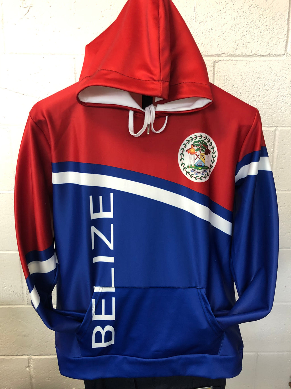 Belize Flag Jersey Hooded Jackets