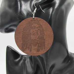 Bob Marley Wooden Earrings