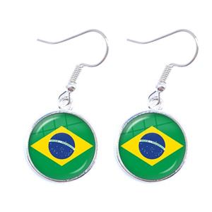 Brazil Flag Hook Earrings