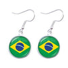 Brazil Flag Hook Earrings