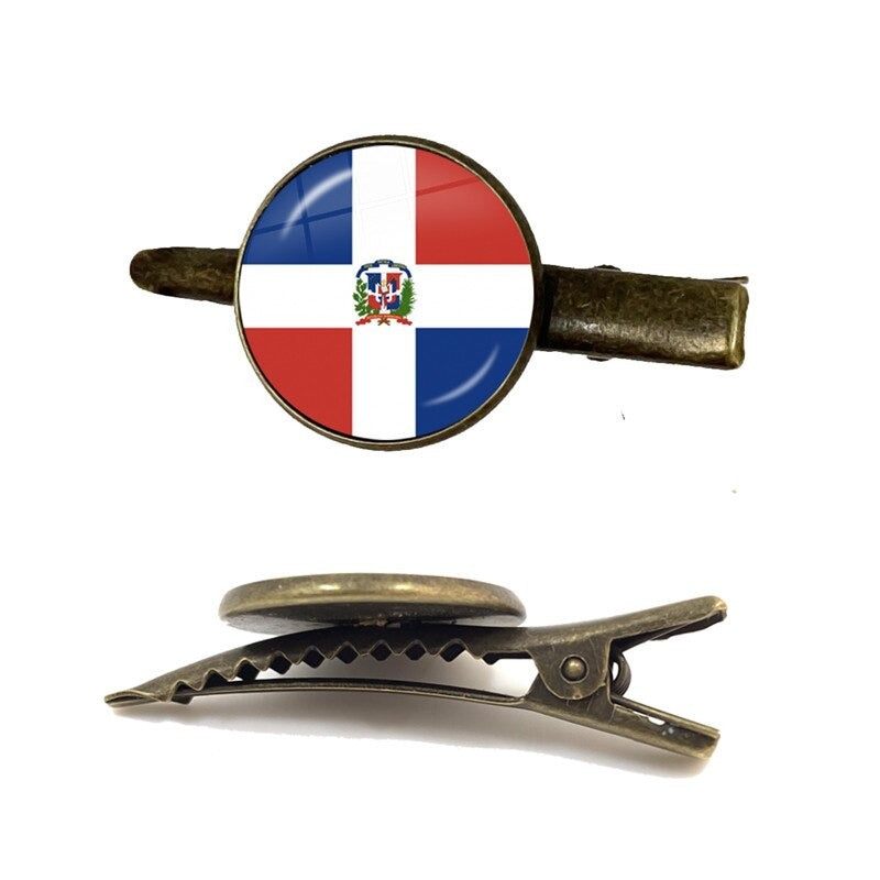 Dominican Rep Flag Tie Clip for Men