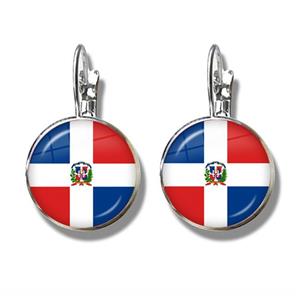 Dominican Rep. Flag Clip Earrings