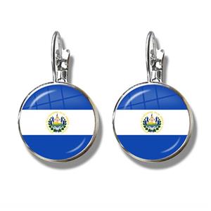 El Salvador Flag Clip Earrings