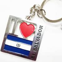 El Salvador Flag I Love Keyrings