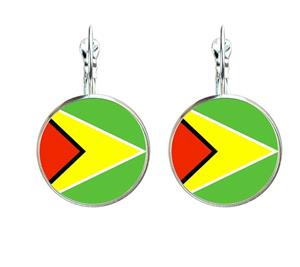 Guyana Flag Clip Earrings