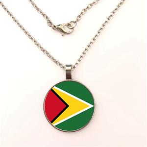 Guyana Flag Round Necklaces