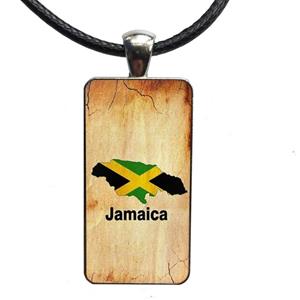 Jamaica Flag Map Necklaces