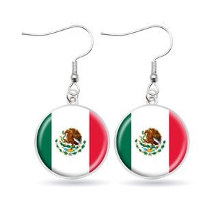 Mexico Flag Hook Earrings