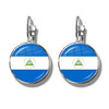 Nicaragua Flag Clip Earrings
