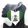 Nigeria Flag Heart Earrings