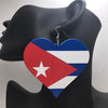 Puerto Rico Flag Heart Earrings