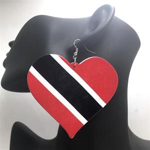 Trinidad & Tobago Flag Heart Earrings