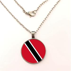 Trinidad & Tobago Flag Round Necklaces