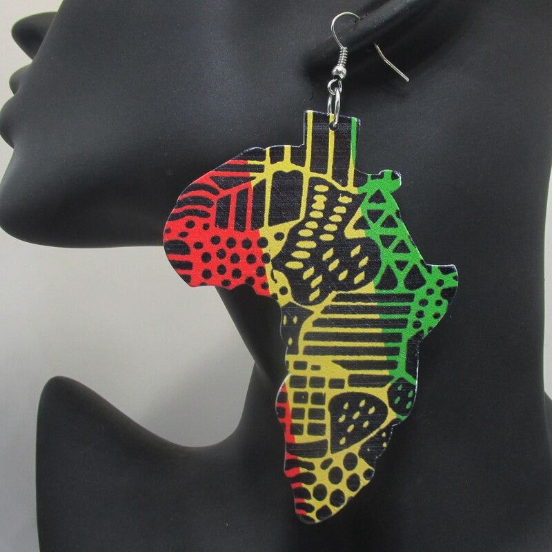 Rasta Africa Map Earrings – Caribbean Islands Gift Shop