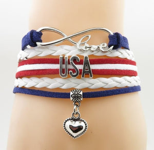 United States Love Heart Bracelets