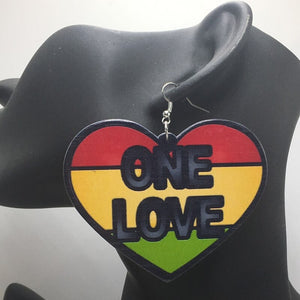 Rasta One Love Earrings