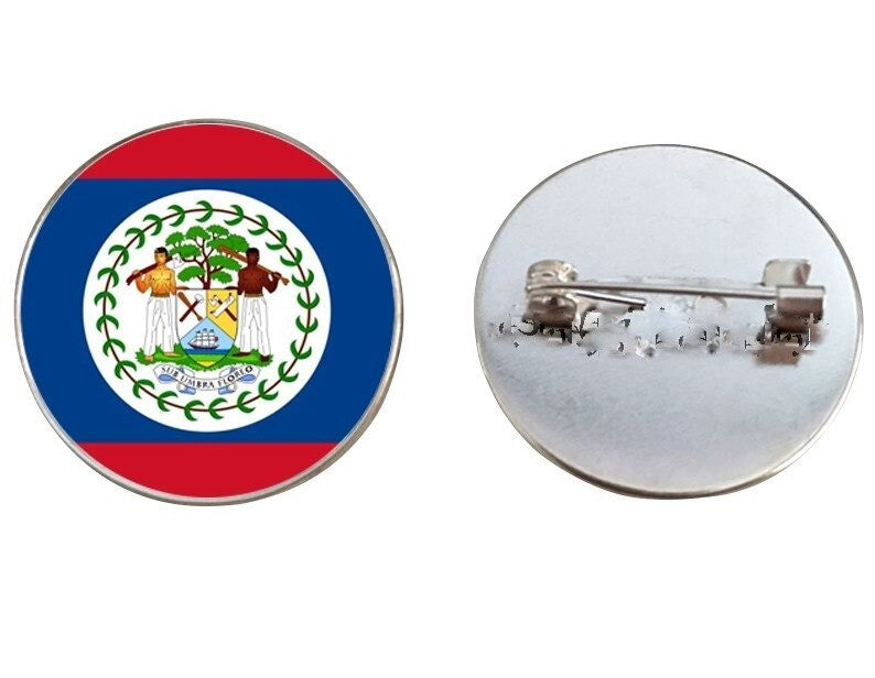 Belize Flag Brooch Pins
