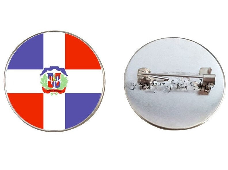 Dominican Rep Flag Brooch Pins