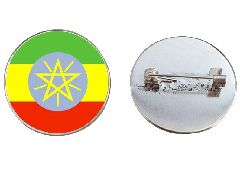 Ethiopia Flag Brooch Pins