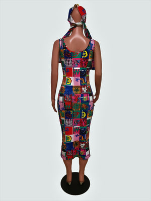 Letter Print Sleeveless Dresses