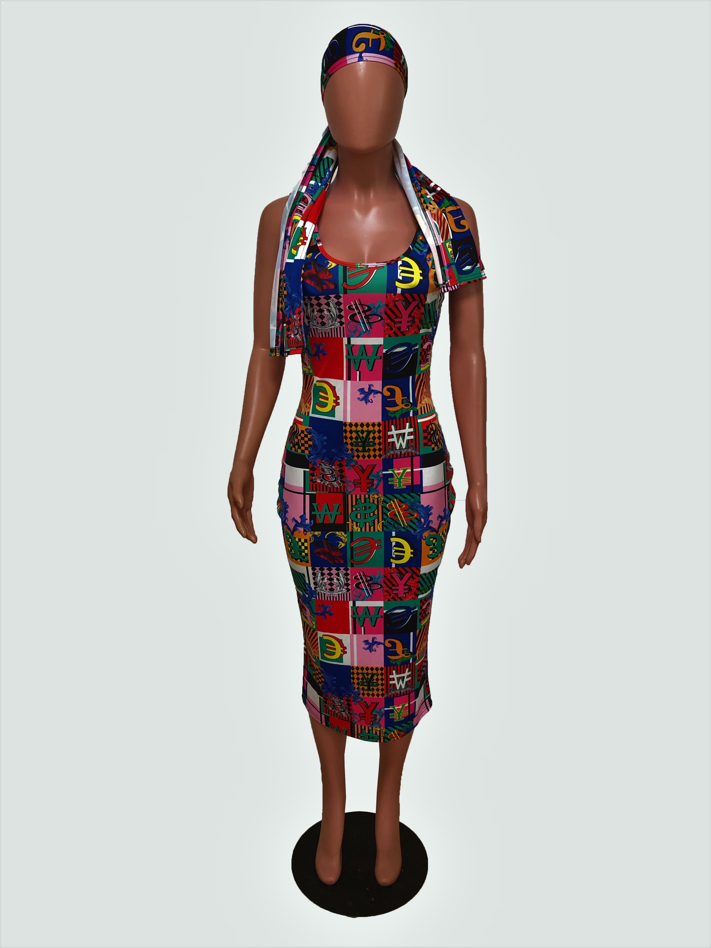 Letter Print Sleeveless Dresses